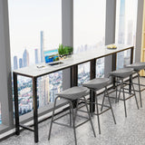 Sintered Stone Bar Table White Rectangle Counter Height