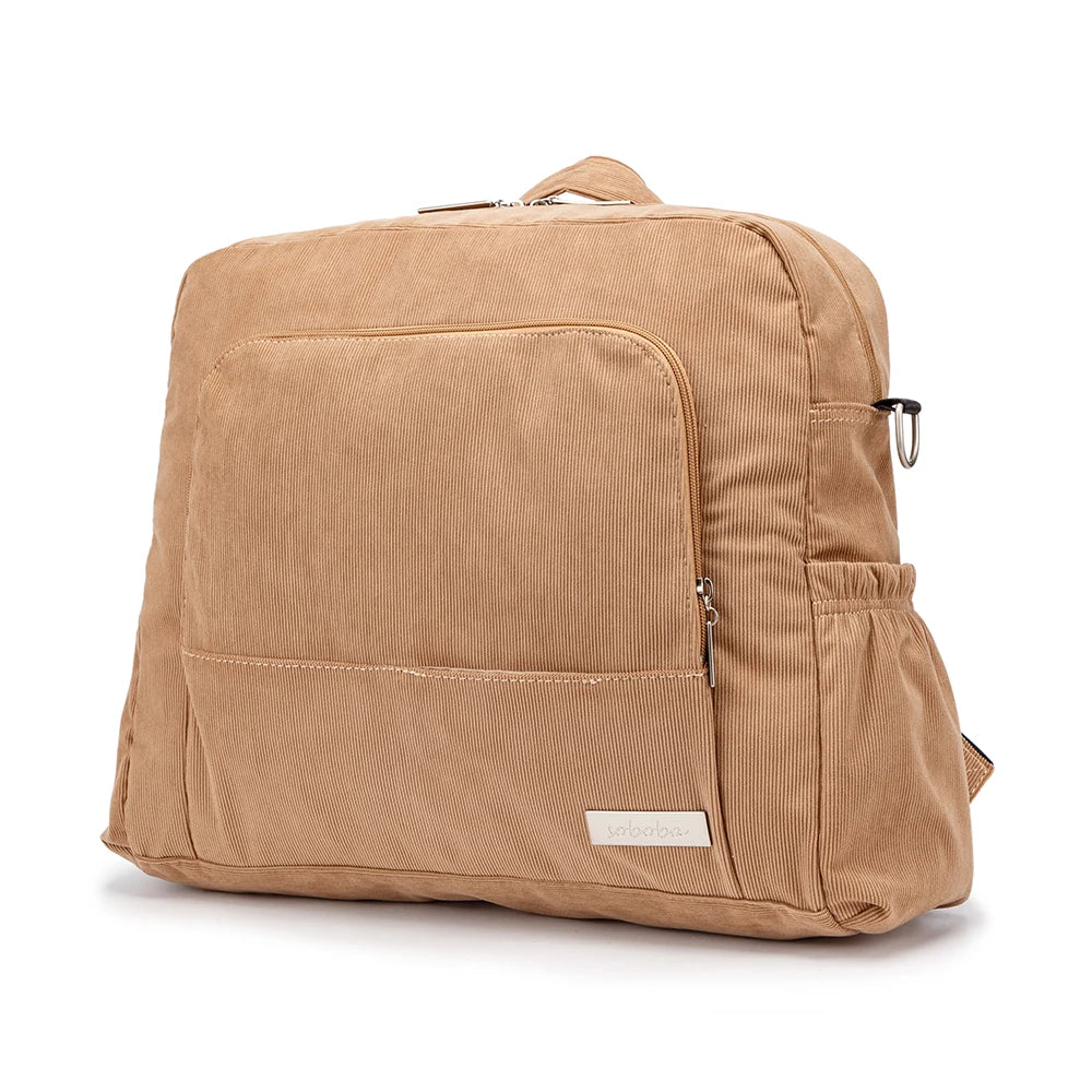 Soboba Corduroy Diaper Backpack for Mom Large Capacity