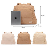 Soboba Corduroy Diaper Backpack for Mom Large Capacity