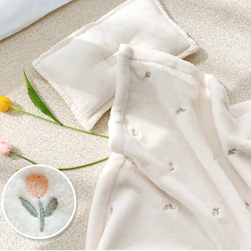 Soft Fleece Blanket Swaddling Blankets Baby Newborn Bed