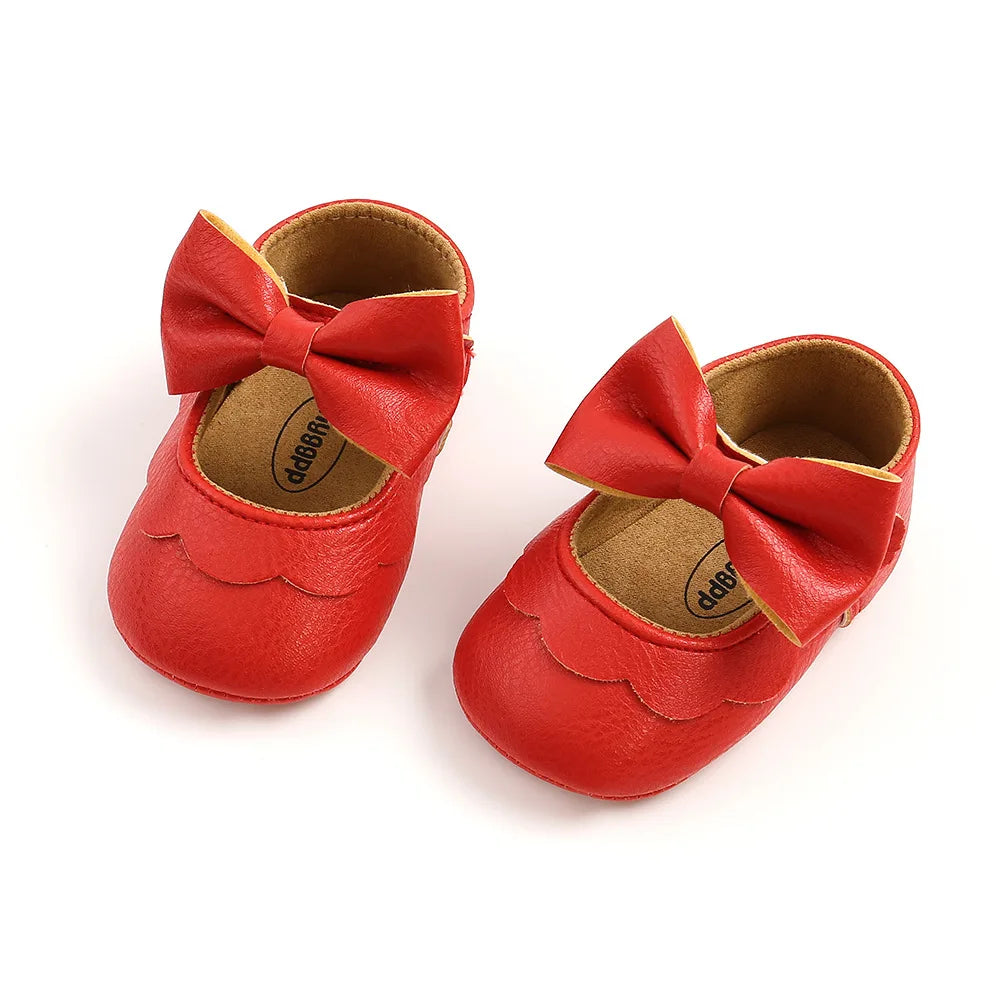 Soft Leather Lace Baby Girls Princess Shoes Newborn