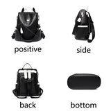 Soft Leather Stitching Women's Backpacks Antitheft Back Zipper