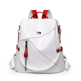 Soft Leather Stitching Women's Backpacks Antitheft Back Zipper