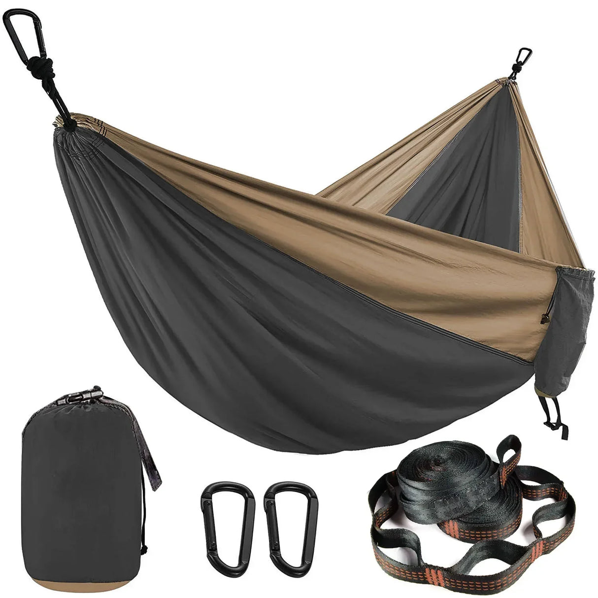 Solid Color Parachute Hammock with Hammock straps and