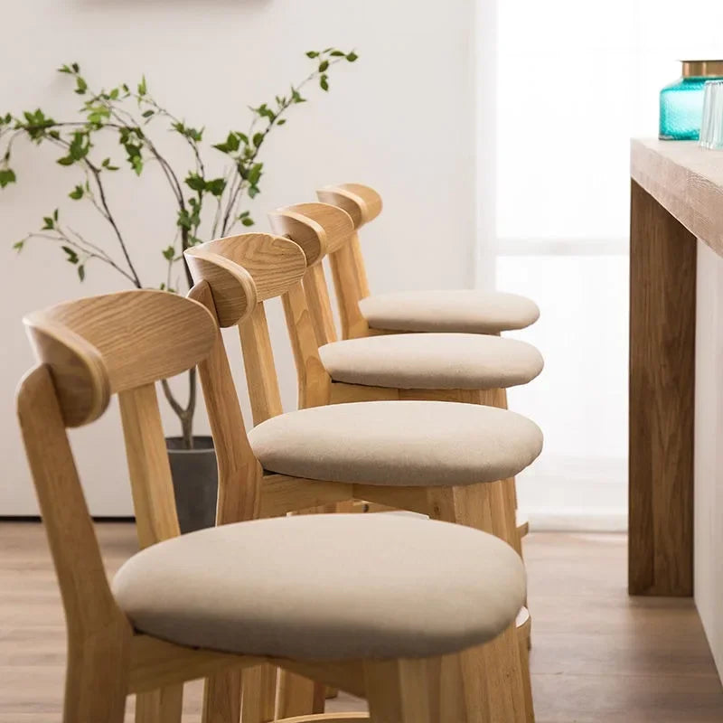 Solid Wood Bar Chair Back Simple North European