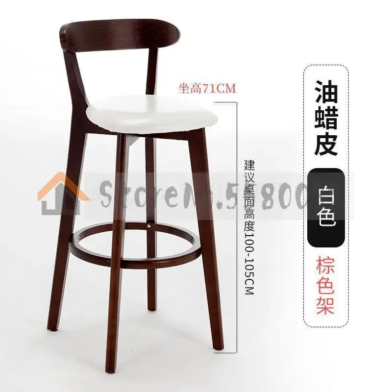 Solid Wood Bar Chair Back Simple North European