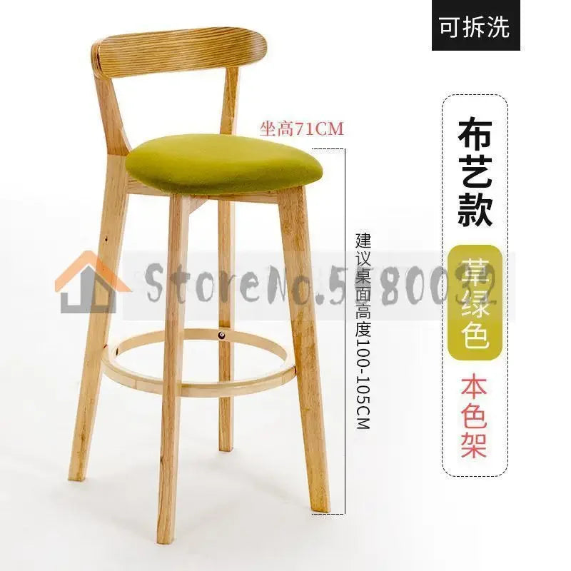 Solid Wood Bar Chair Back Simple North European