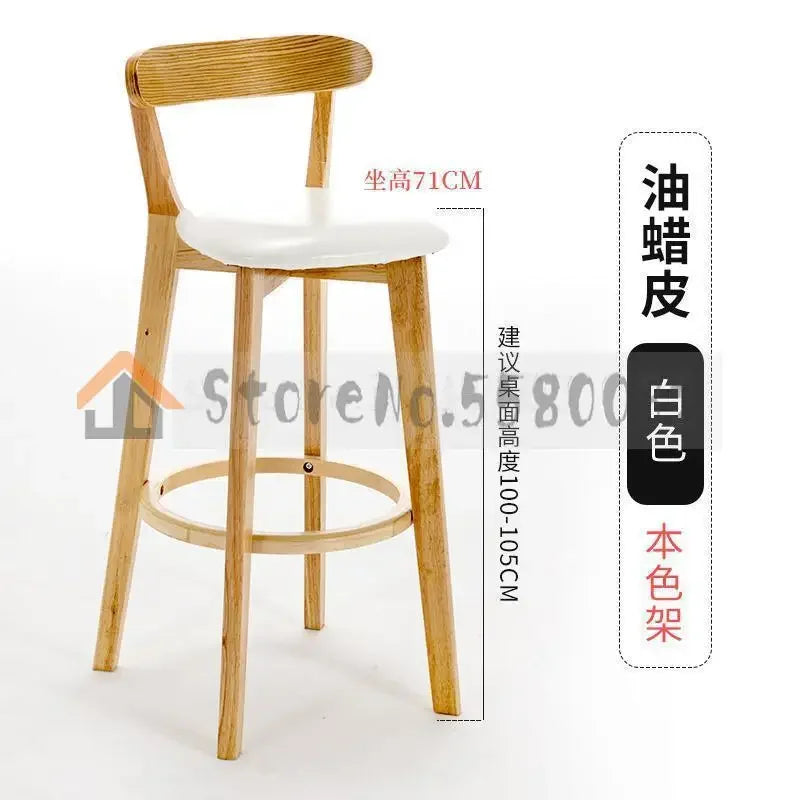 Solid Wood Bar Chair Back Simple North European