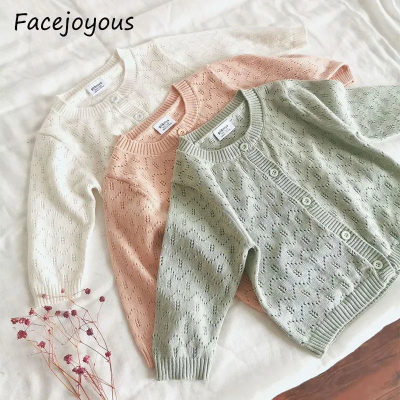 Spring Baby Girl Hollow Knitted Sweater Cardigans Summer