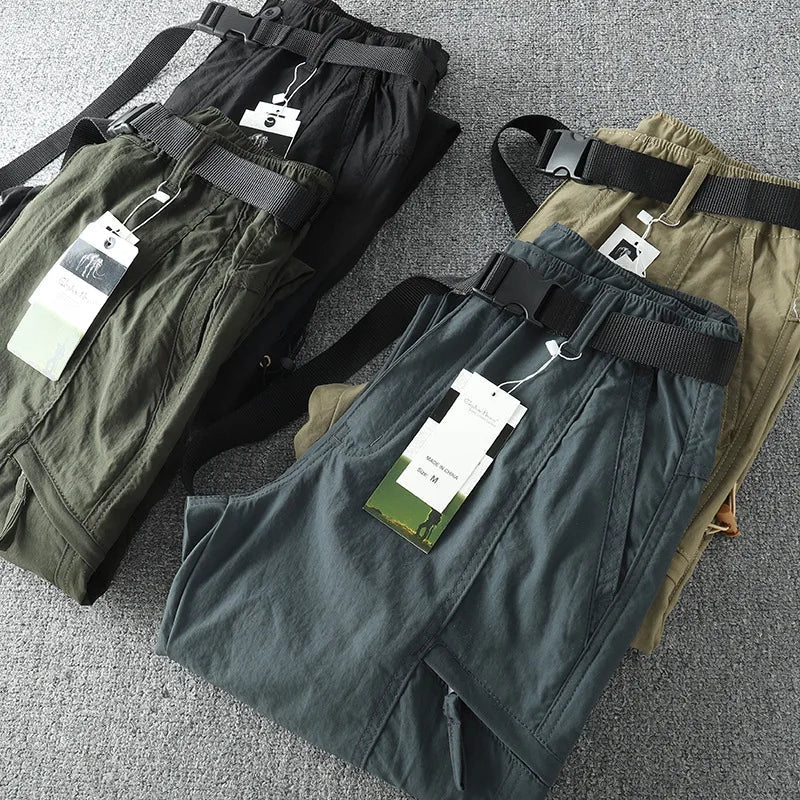 Spring Outdoor Windproof Waterproof Men's Cargo Multi-Pocket Pants