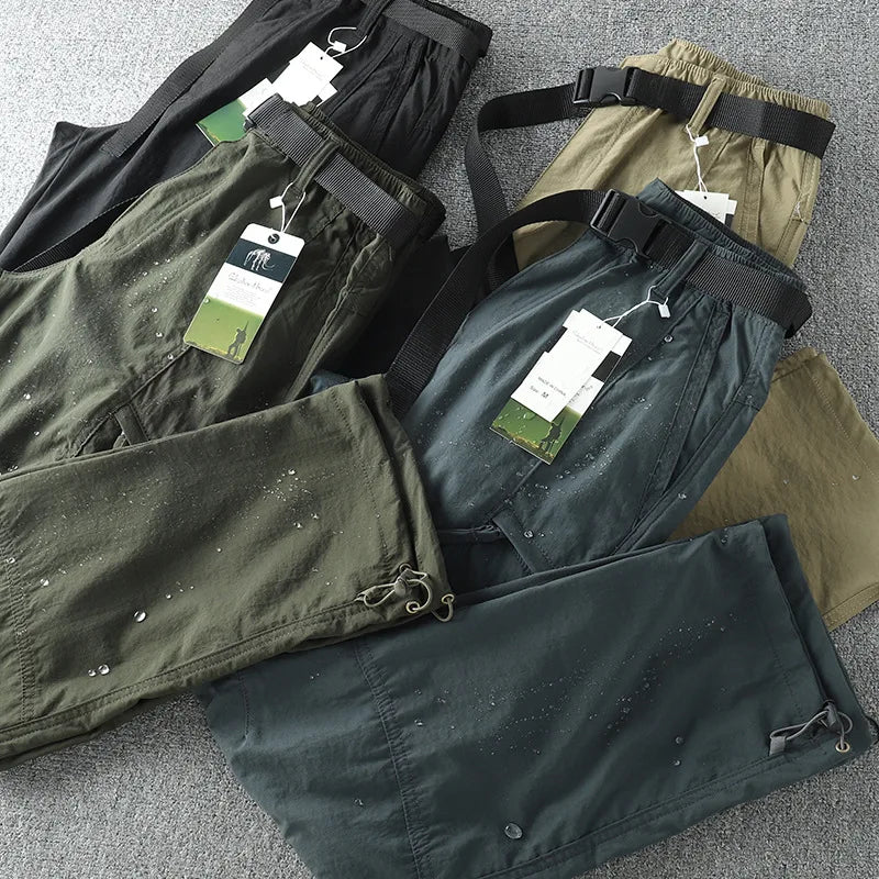 Spring Outdoor Windproof Waterproof Men's Cargo Multi-Pocket Pants