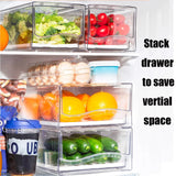 Stackable Refrigerator Organizer Bins, Reusable Food Storage Containers,