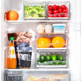 Stackable Refrigerator Organizer Bins, Reusable Food Storage Containers,