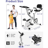 Stationary Exercise Bike| 4 IN 1 Foldable Indoor