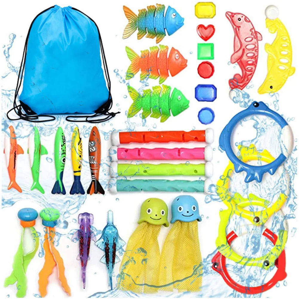 Summer Children Swimming Octopus Pool Diving Toys Set