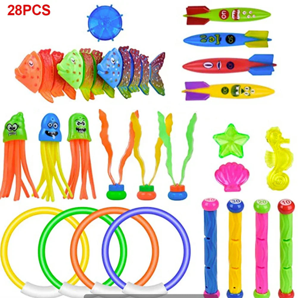 Summer Children Swimming Octopus Pool Diving Toys Set