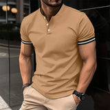 Summer Men's Casual Solid Color Short Sleeve Arm