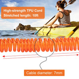Surfboard Waist Leash 7mm Thick 10ft Coiled Surf