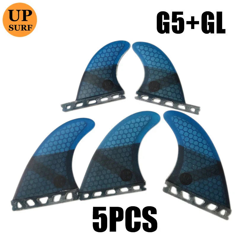 Surfing Fins 5pcs/4pcs Fins Set Single Tabs Fin