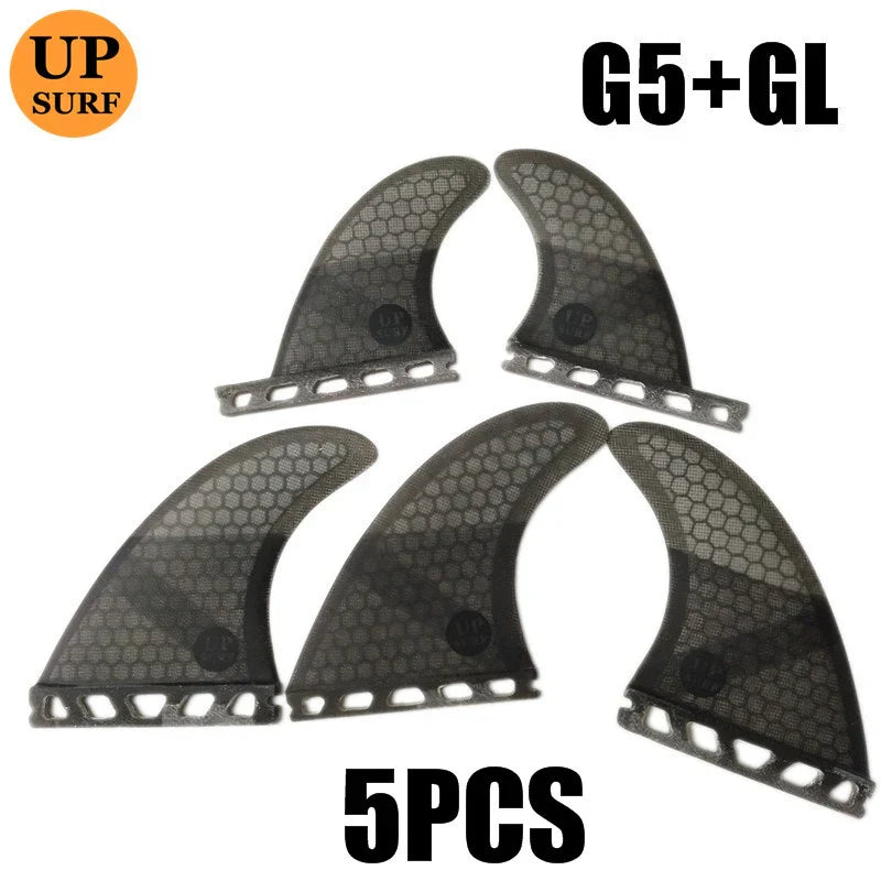 Surfing Fins 5pcs/4pcs Fins Set Single Tabs Fin