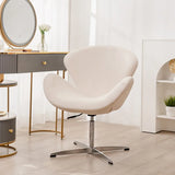 Swan Chair Fabric Sofa Chair Solid Color Cream