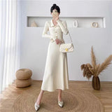 Sweater Midi Dress For Woman Clothes Casual Autumn