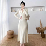 Sweater Midi Dress For Woman Clothes Casual Autumn