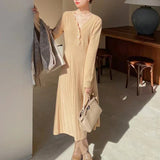 Sweater Midi Dress For Woman Clothes Casual Autumn