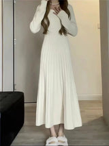 Sweater Midi Dress For Woman Clothes Casual Autumn