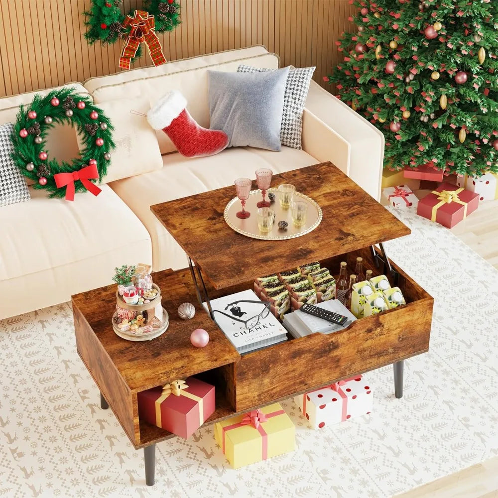 Sweetcrispy Coffee Table Brown, Living Room Lift Coffee