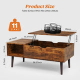 Sweetcrispy Coffee Table Brown, Living Room Lift Coffee