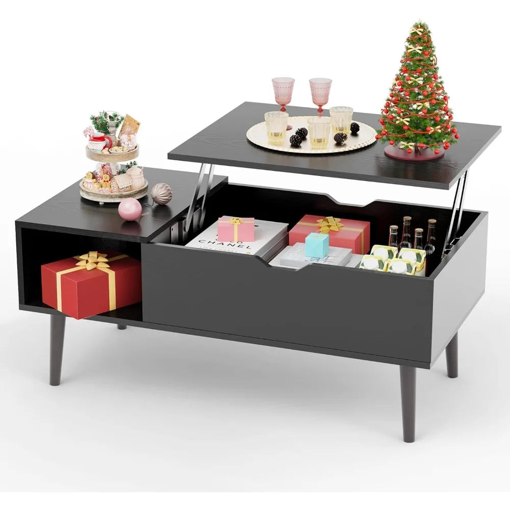 Sweetcrispy Coffee Table Brown, Living Room Lift Coffee