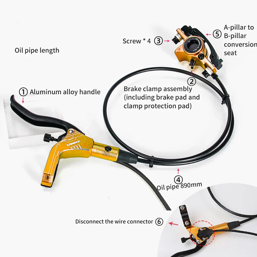 TANKE E-Bike MTB Hydraulic Disc Brake Set Electric