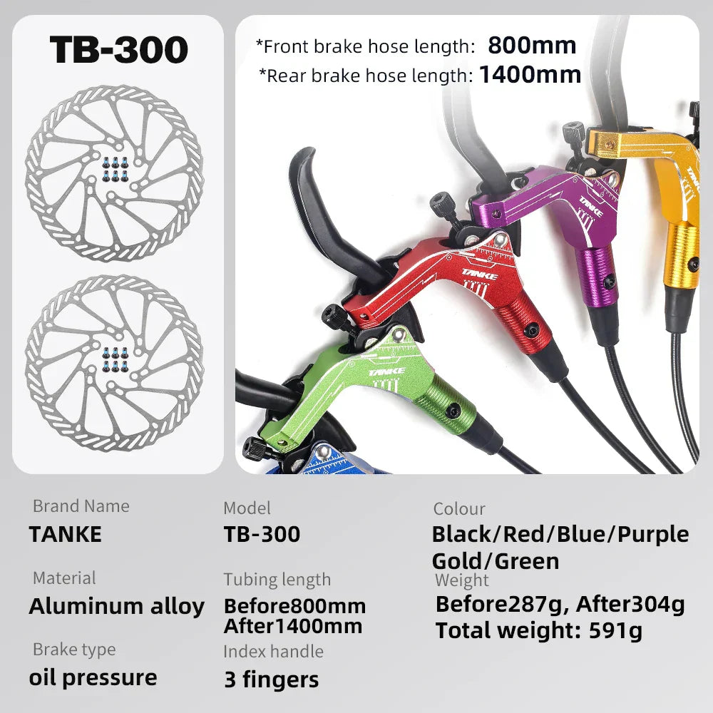 TANKE MTB Bike Hydraulic Disc Brake Set 160mm