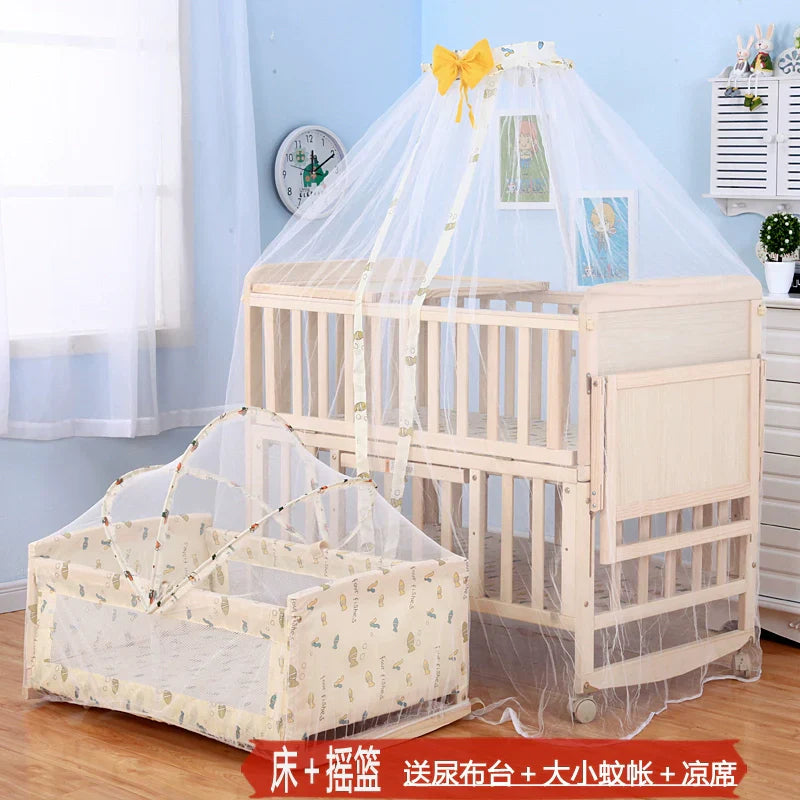 Zhitong Crib Solid Wood Paint-Free Multifunctional Bassinet Babies'