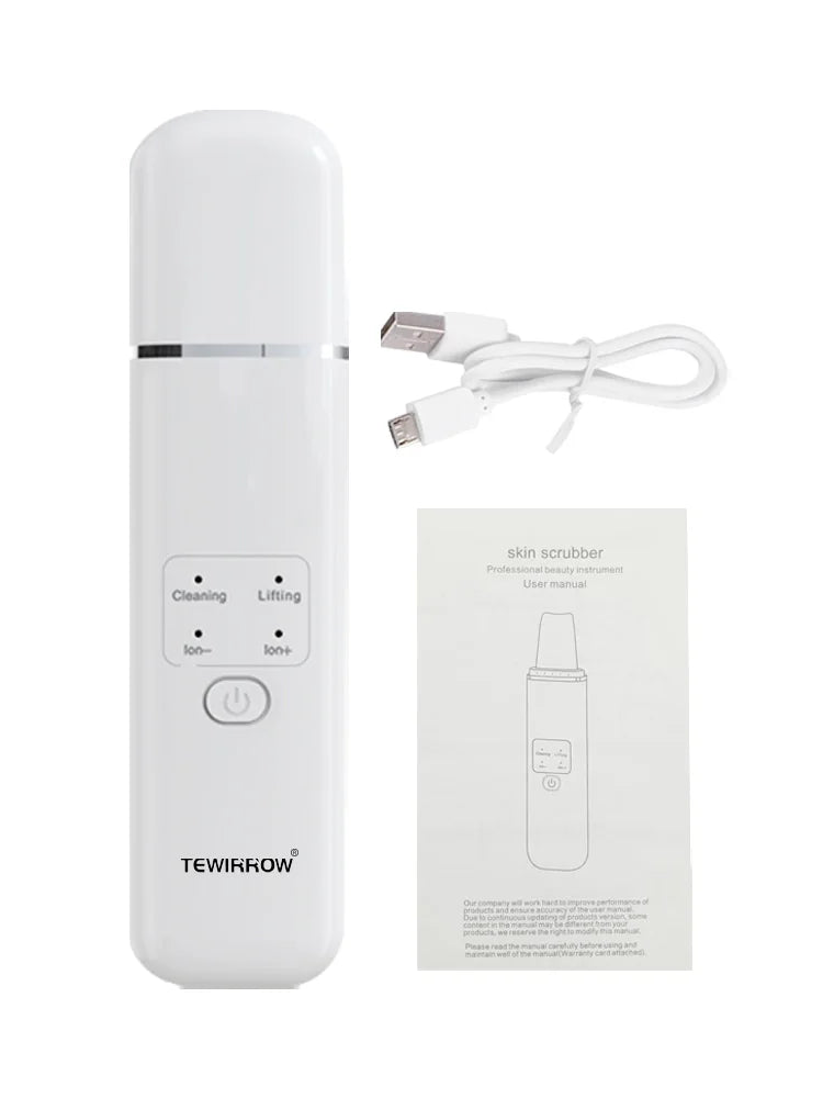 TEWIRROW Upgraded Ultrasonic Scrubber Machine Facial Cleanser Skin