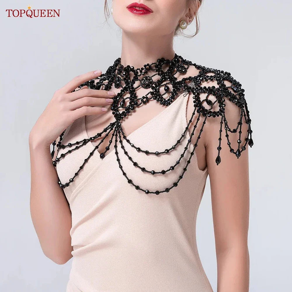 TOPQUEEN Crystals Bead Wedding Wrap Jewelry Necklaces Accessories