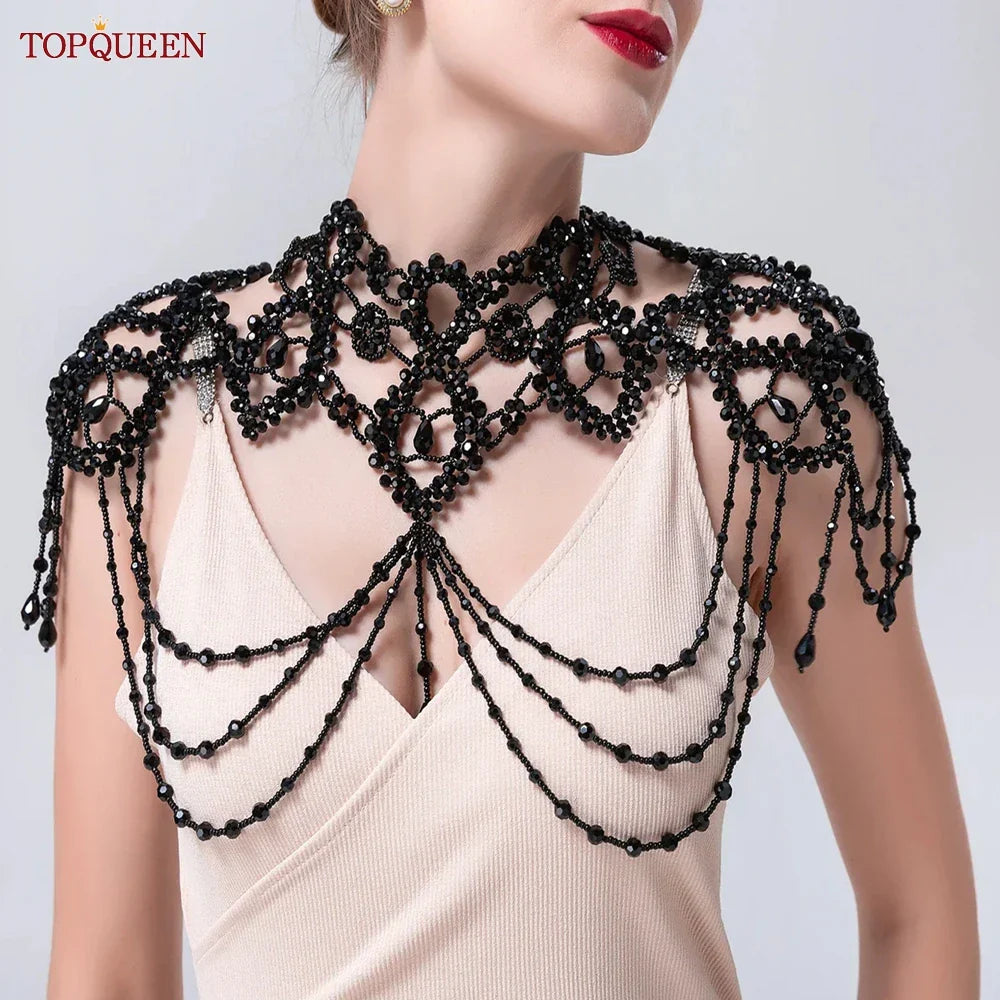 TOPQUEEN Crystals Bead Wedding Wrap Jewelry Necklaces Accessories