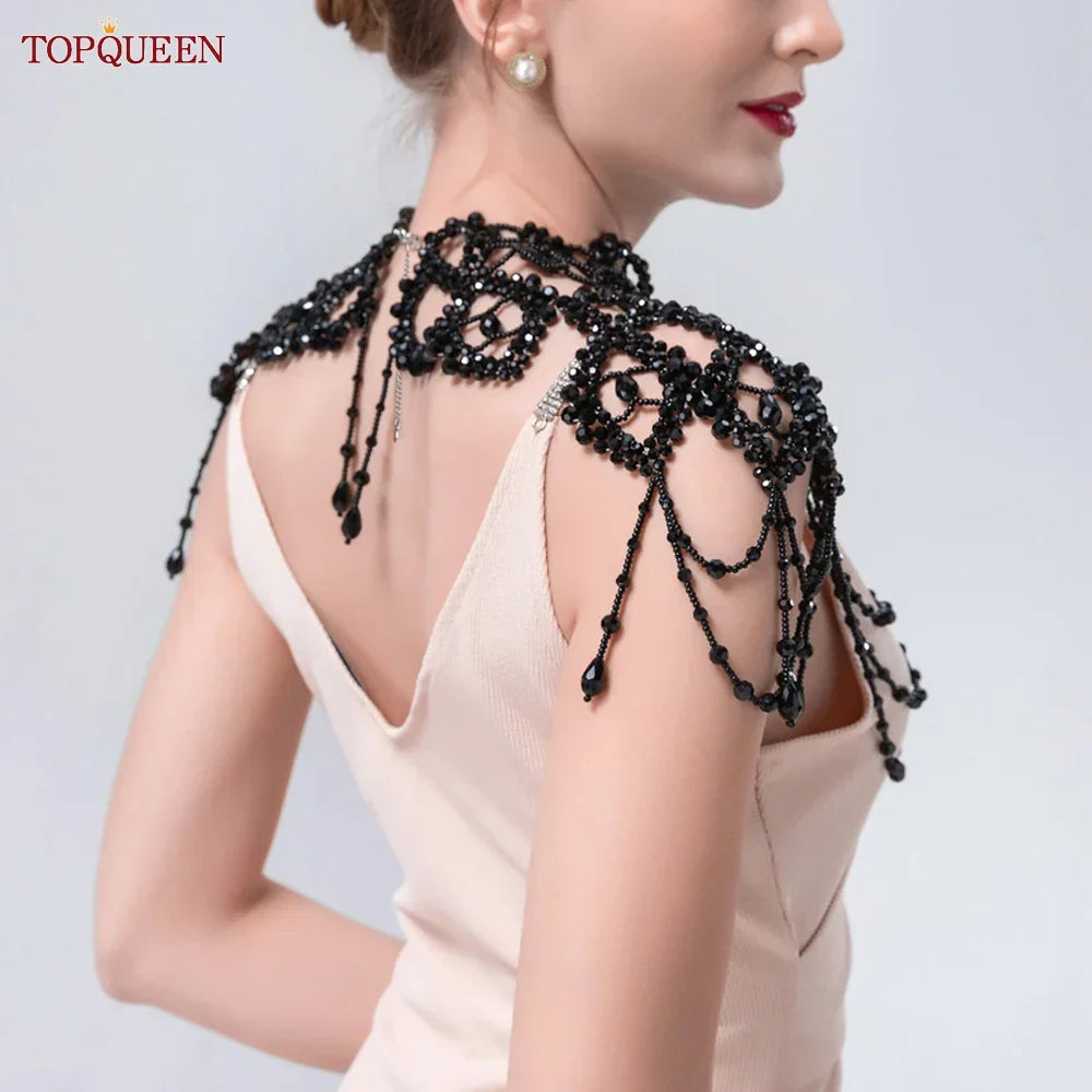 TOPQUEEN Crystals Bead Wedding Wrap Jewelry Necklaces Accessories