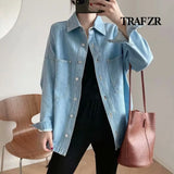 TRAF ZR Women's Denim Jackets New in Outerwear