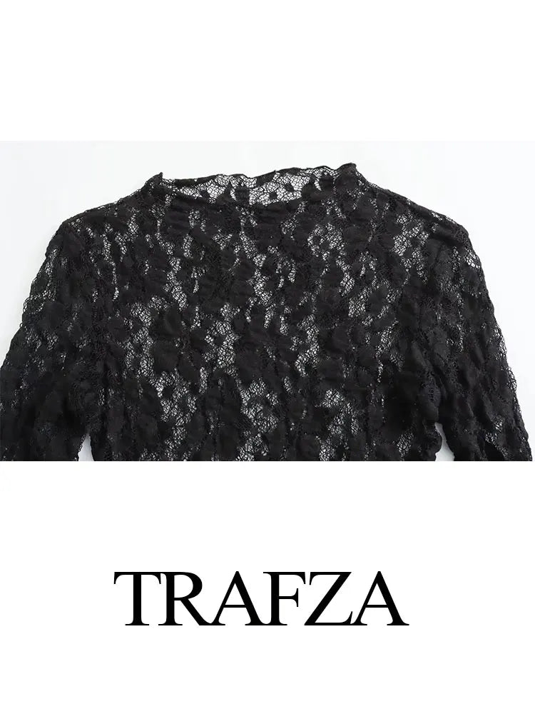 TRAFZA 2023 Summer Lace Suits For Women Trend