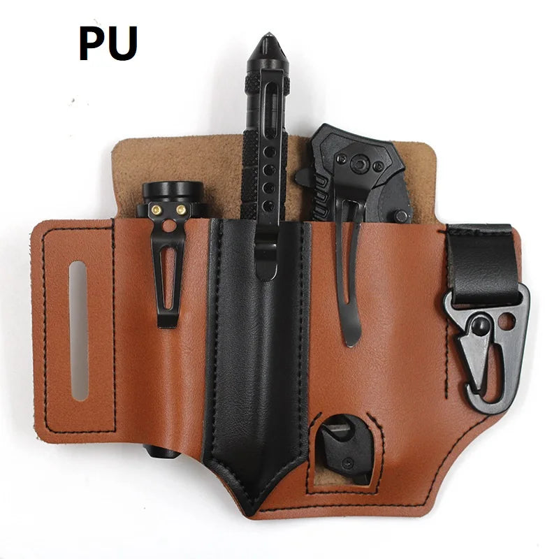 Tactical Multi Tool Belt Leather Bag Portable Tool