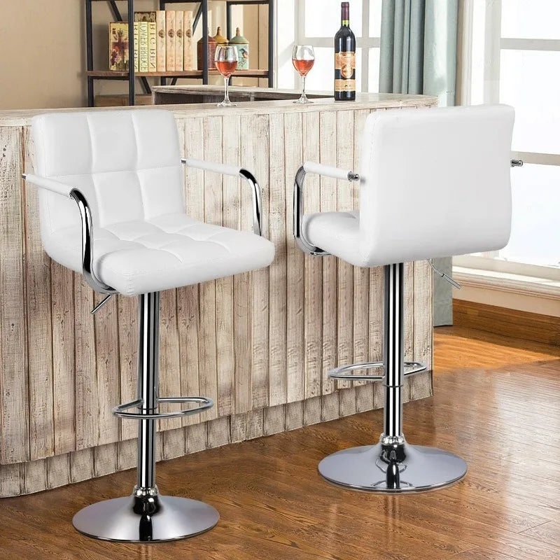 Tall Bar Stools Set of 2 Modern Square