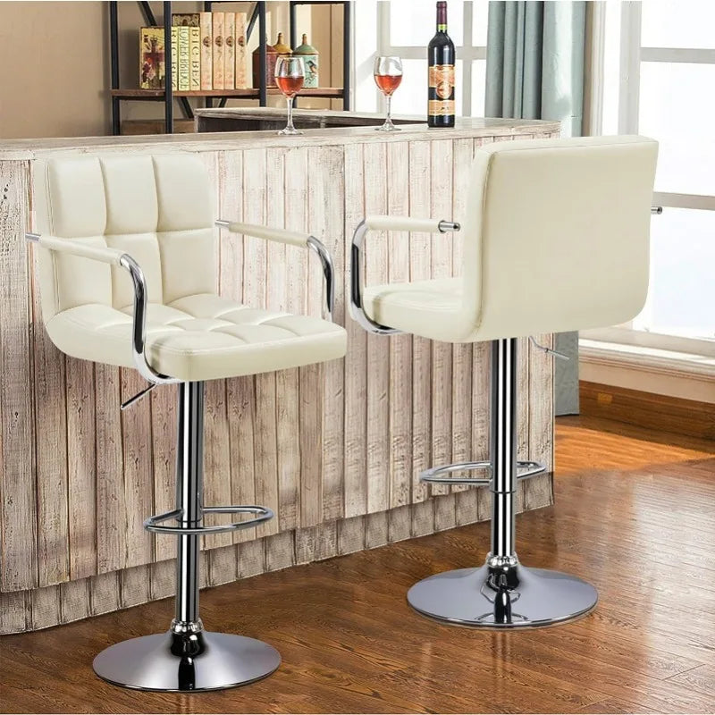 Tall Bar Stools Set of 2 Modern Square