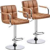 Tall Bar Stools Set of 2 Modern Square