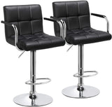 Tall Bar Stools Set of 2 Modern Square
