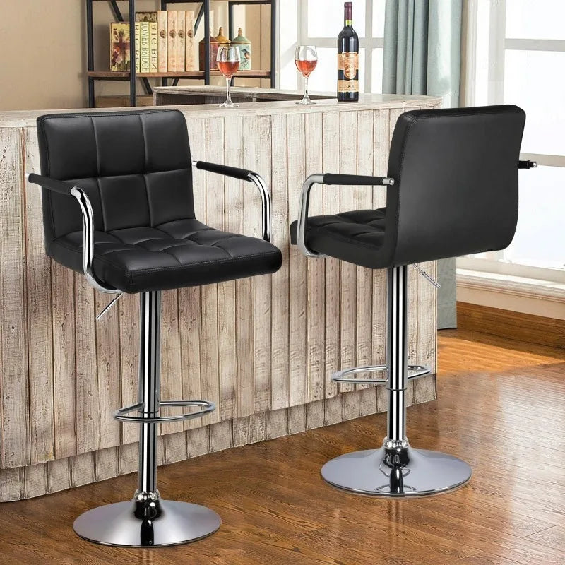 Tall Bar Stools Set of 2 Modern Square
