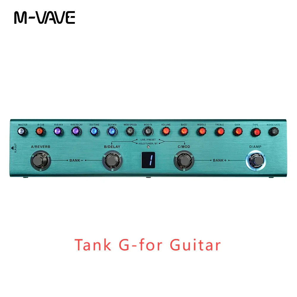Tank Rechargeable Guitar Multi-Effects Pedal Portable 36 Presets