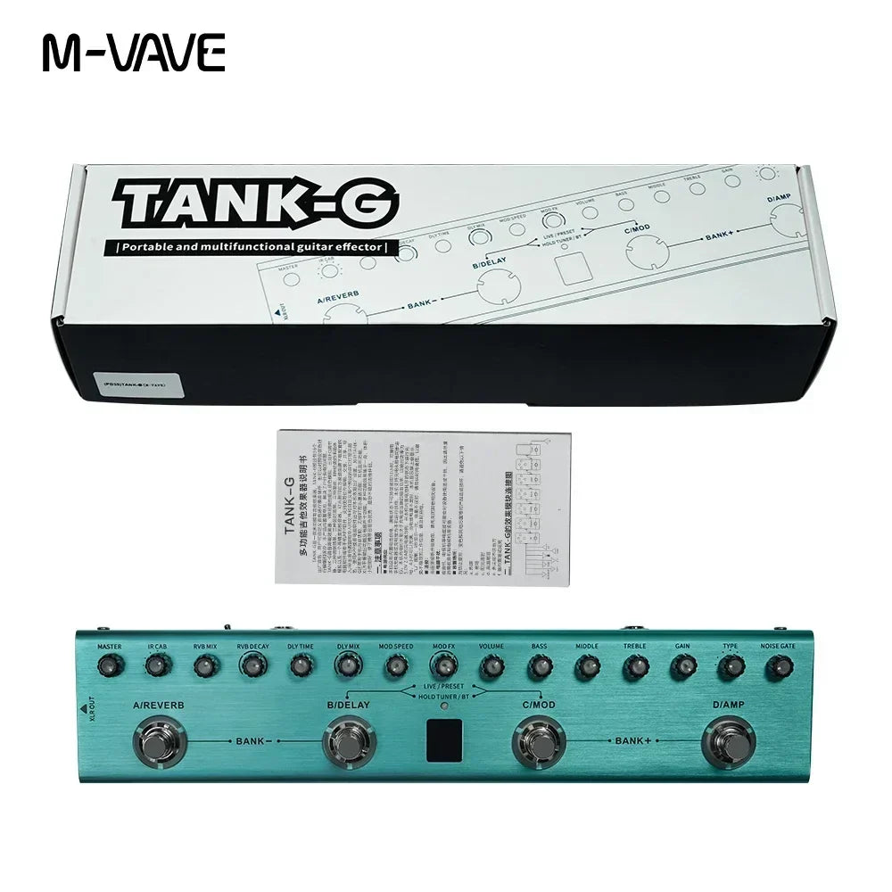 Tank Rechargeable Guitar Multi-Effects Pedal Portable 36 Presets