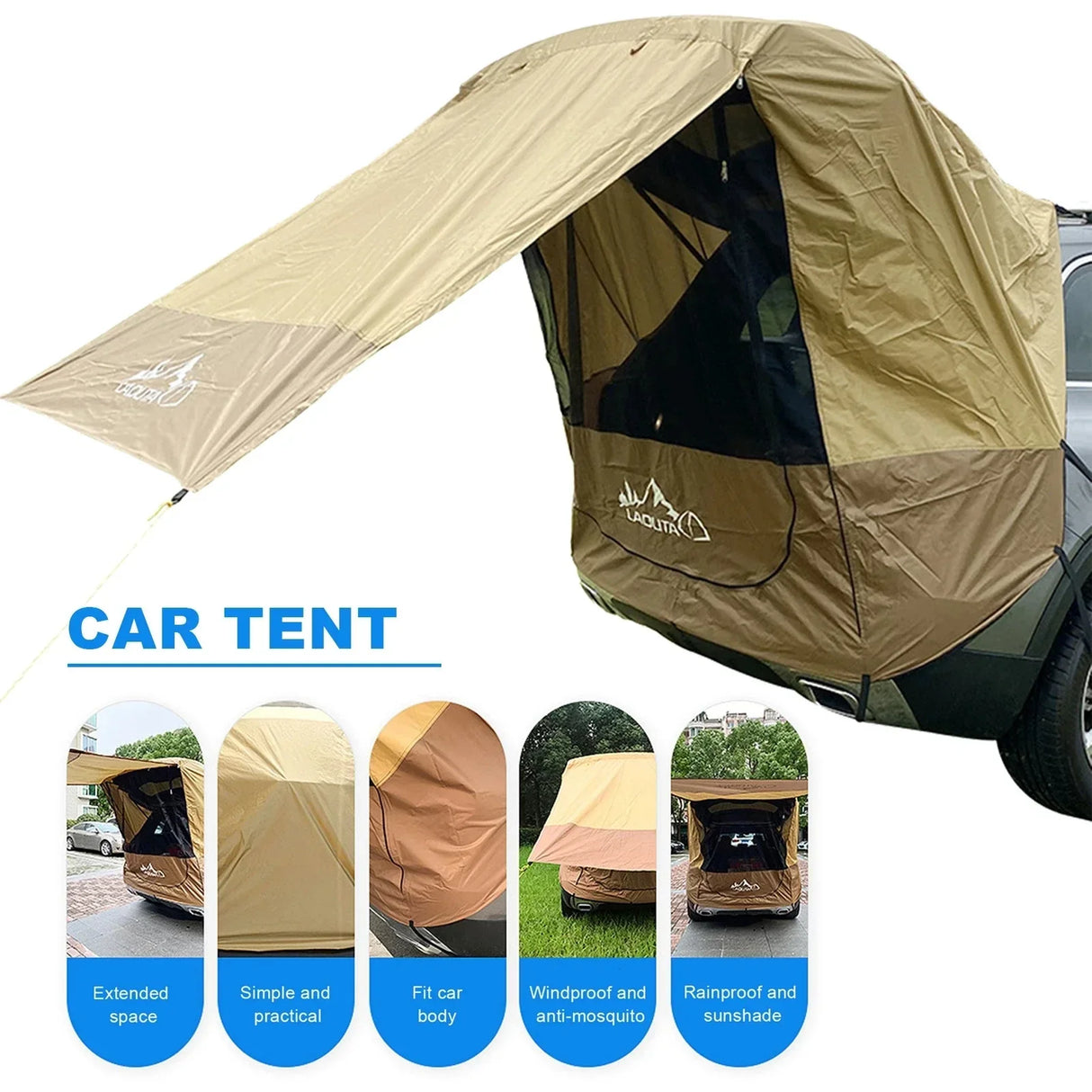 Tent for Car Trunk Sunshade Rainproof Rear Tent